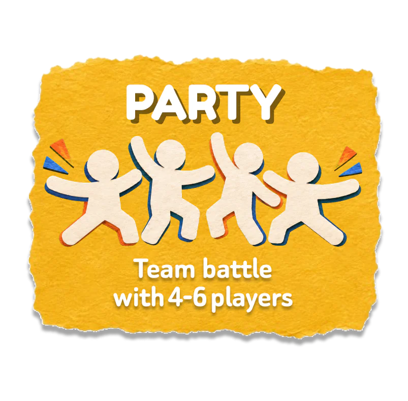 Party: team battle with 4-6 players